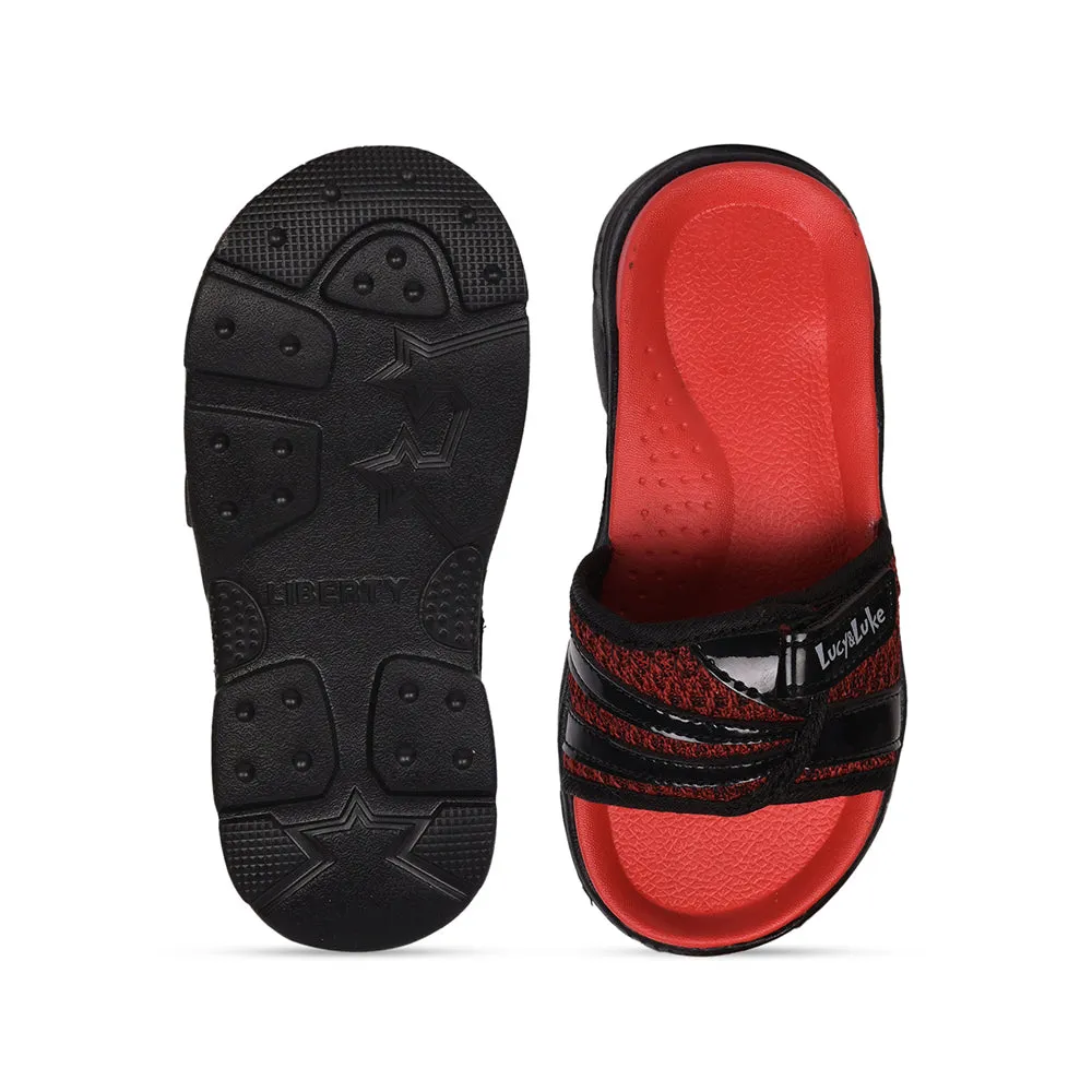 Lucy & Luke (Red) Casual Slides For Kids RICKY-2S By Liberty
