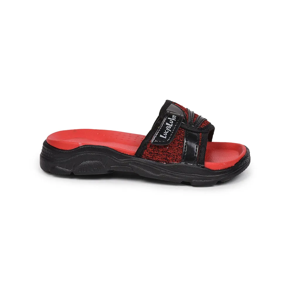 Lucy & Luke (Red) Casual Slides For Kids RICKY-2S By Liberty