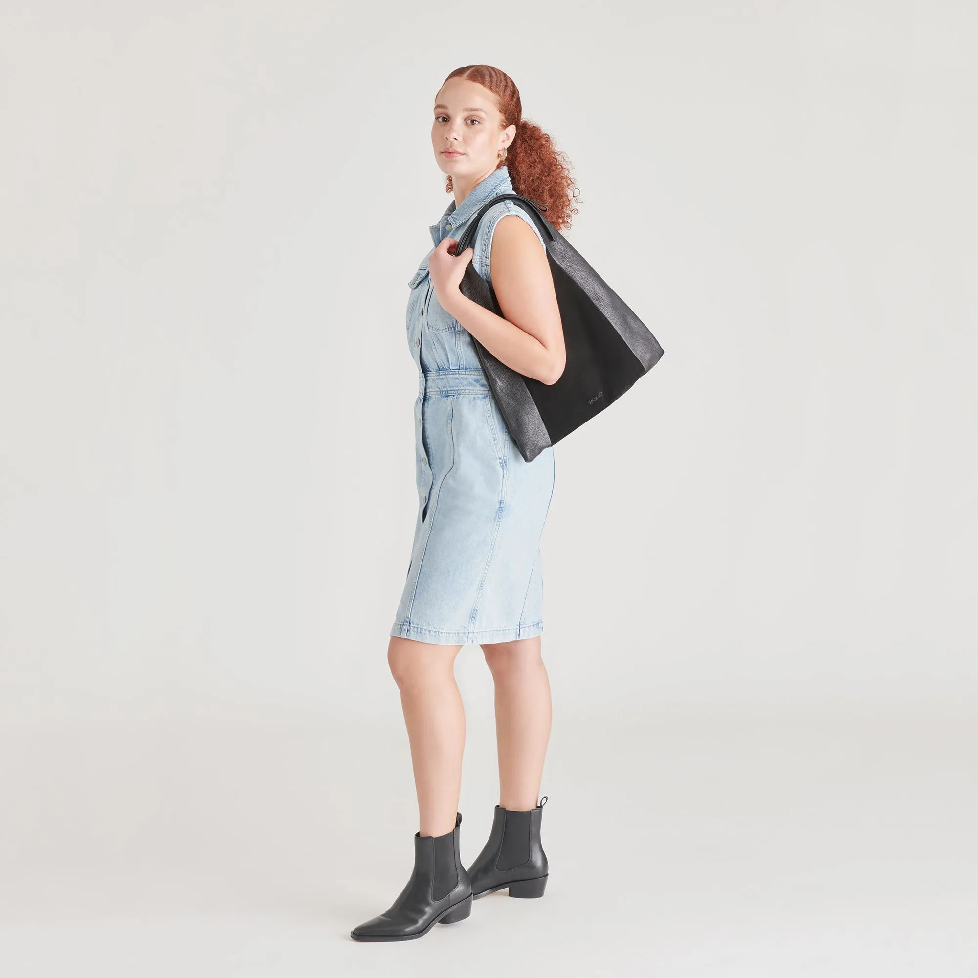 MARIE TOTE BLACK MULTI LEATHER