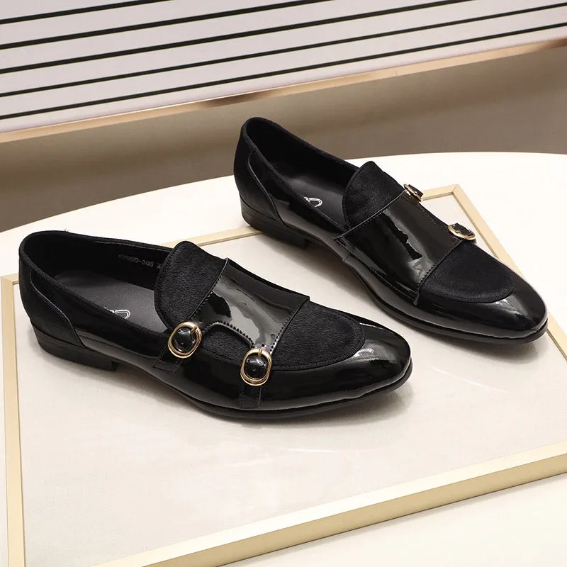 Men Loafers Gentlemen Wine Red Dress Shoes