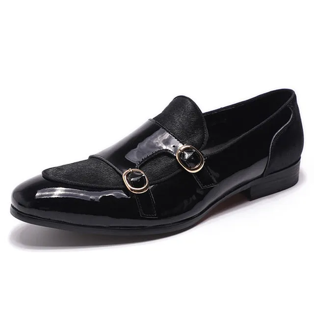 Men Loafers Gentlemen Wine Red Dress Shoes