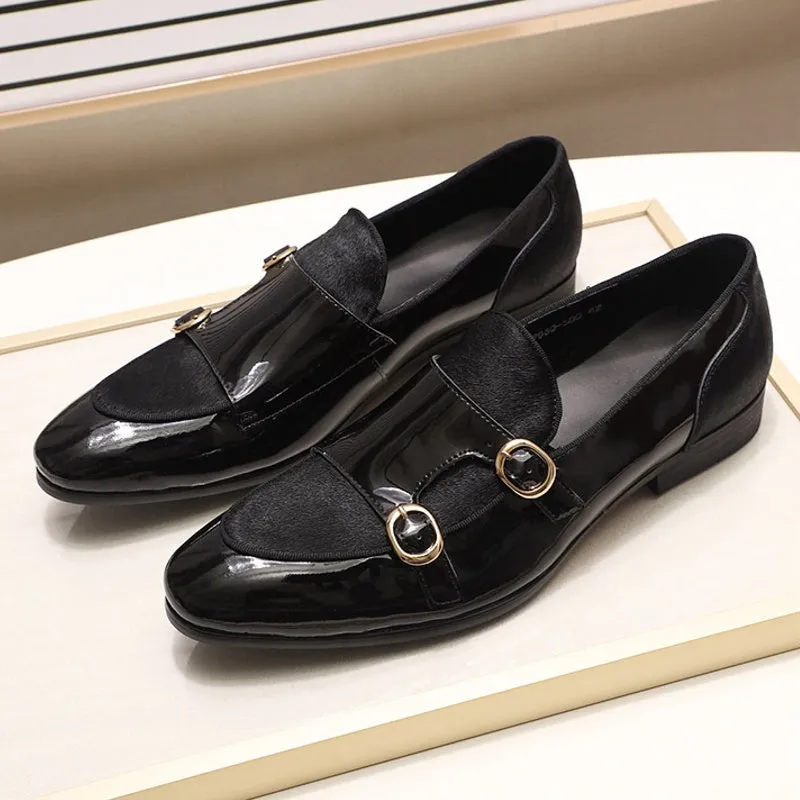 Men Loafers Gentlemen Wine Red Dress Shoes