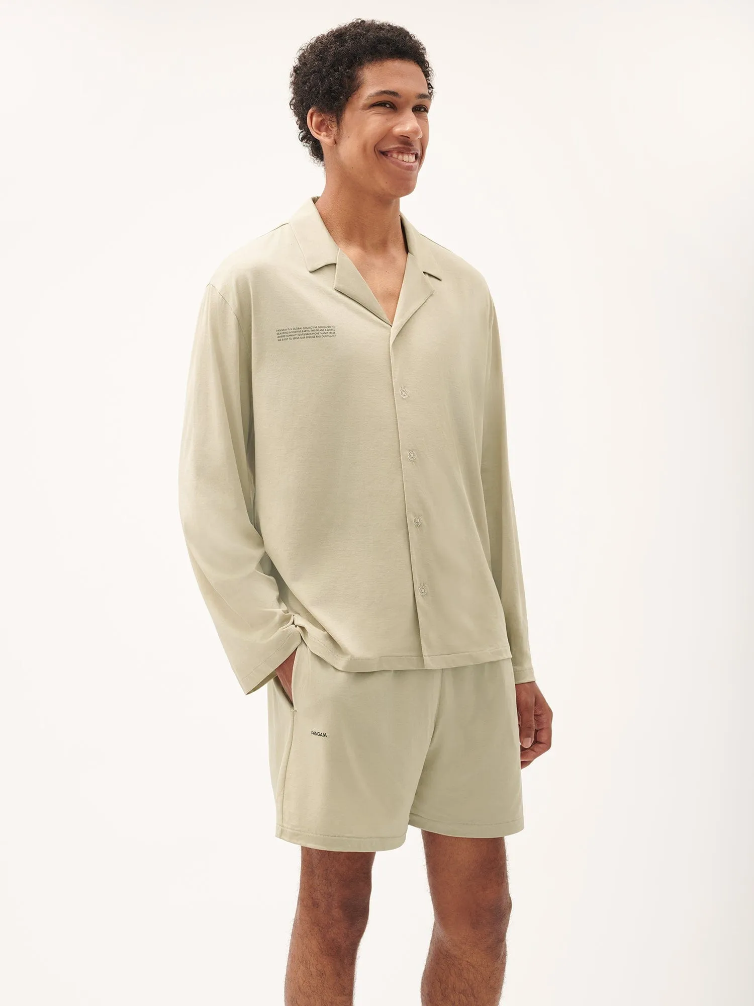 Mens 365 Lightweight Short Pyjama Shorts Set —maitake beige