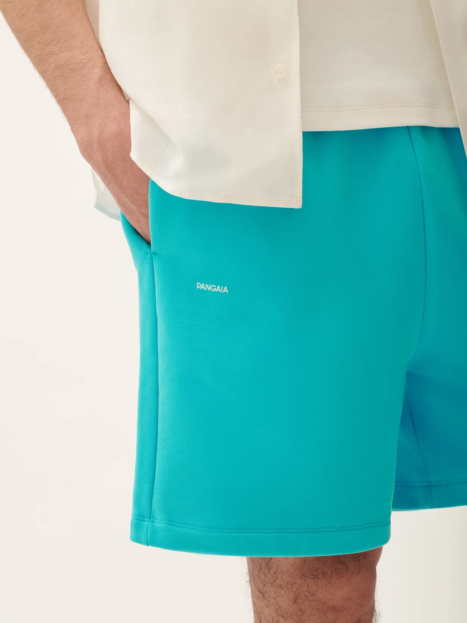 Mens 365 Midweight Mid Length Shorts—Ocean Turquoise