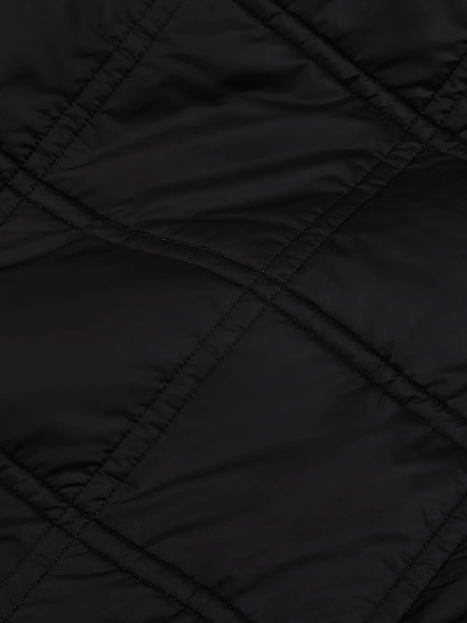 Mens Flower-Warmth Quilted Collarless Jacket —black