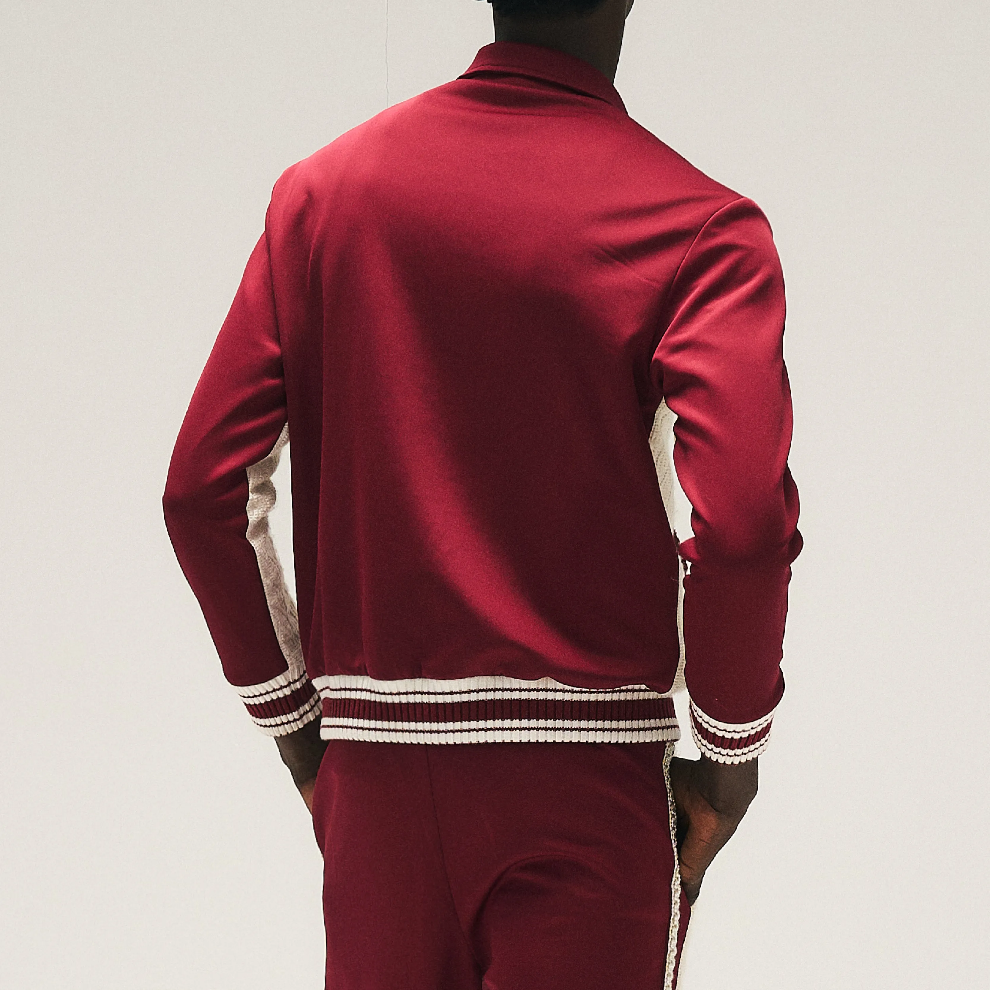 RAP STAR SERIES Dark Red Pearl Jacquard Sport Set