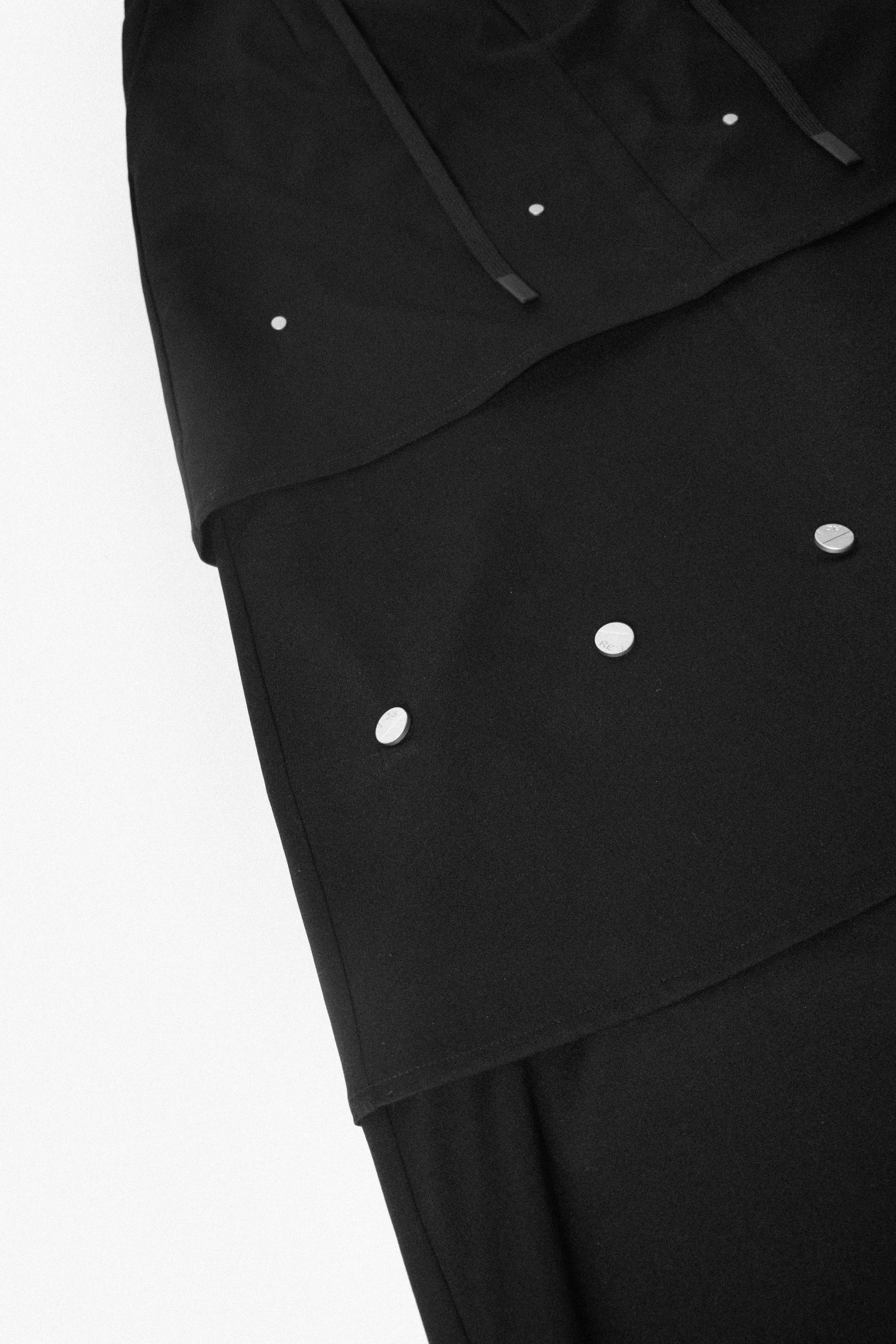 RELABEL Neutral Layered Studded Button Detachable Suit Long Skirt