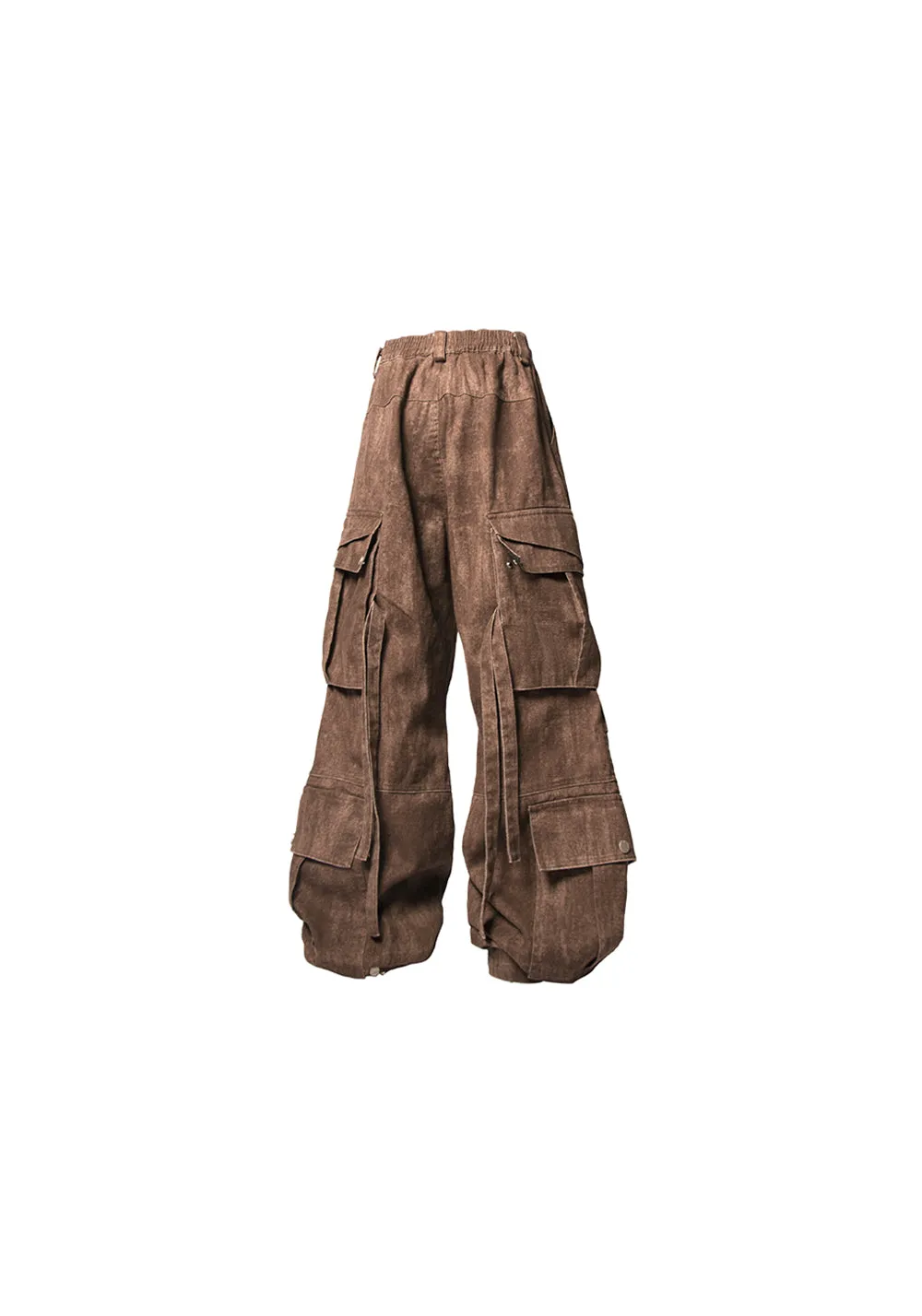RELABEL Washed Multi-Pocket Gunmetal Pants