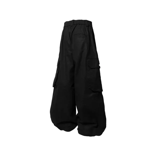 Removable Scarf Pleated Silhouette Trousers