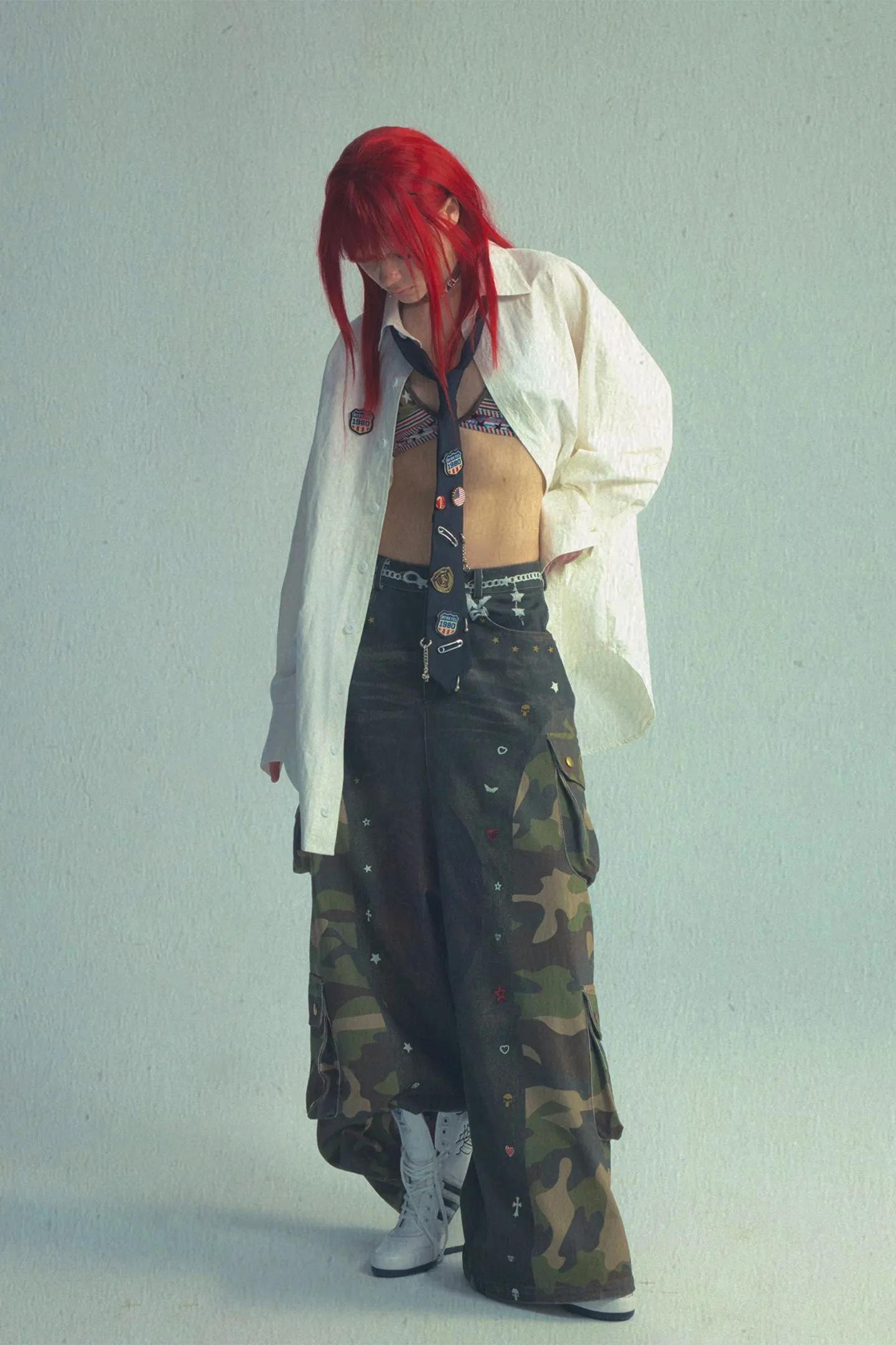 Rhinestone Camo Washed Overalls