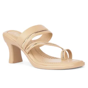 Senorita Casual Beige Block Heels For Women D839-03 By Liberty