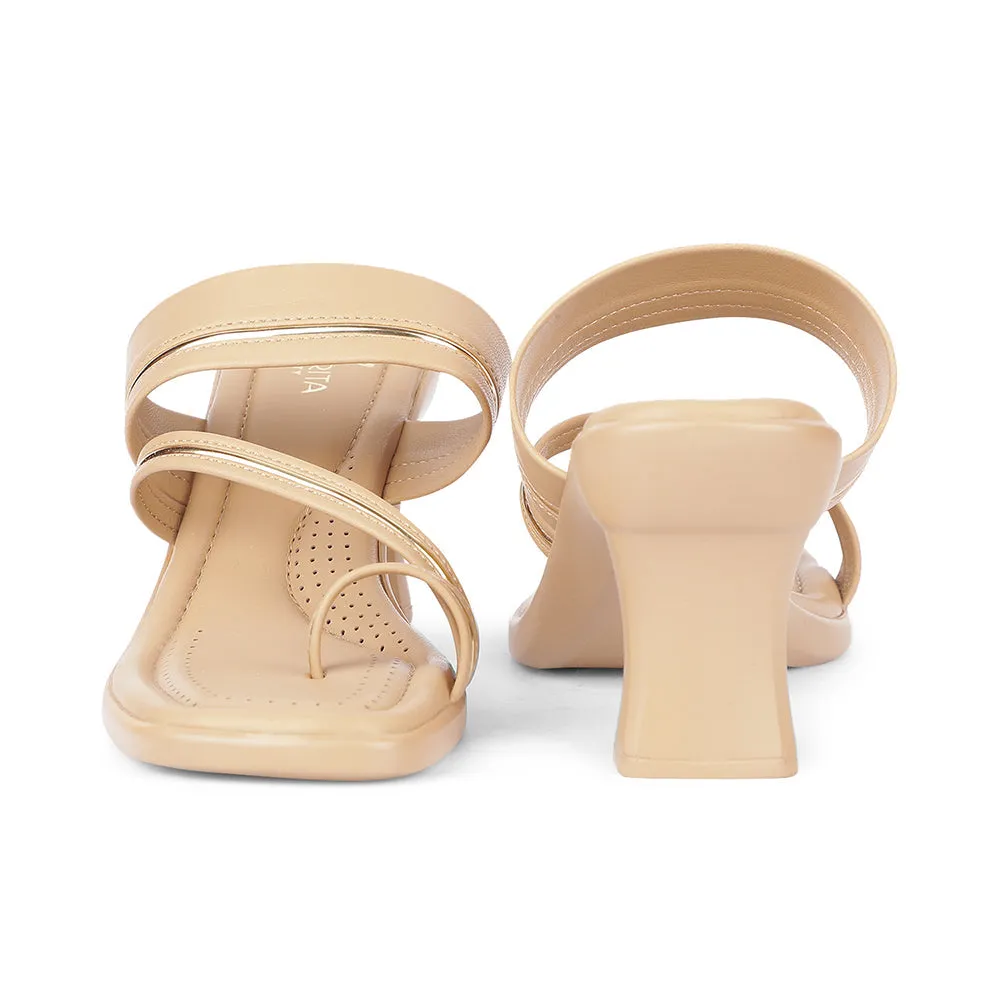 Senorita Casual Beige Block Heels For Women D839-03 By Liberty