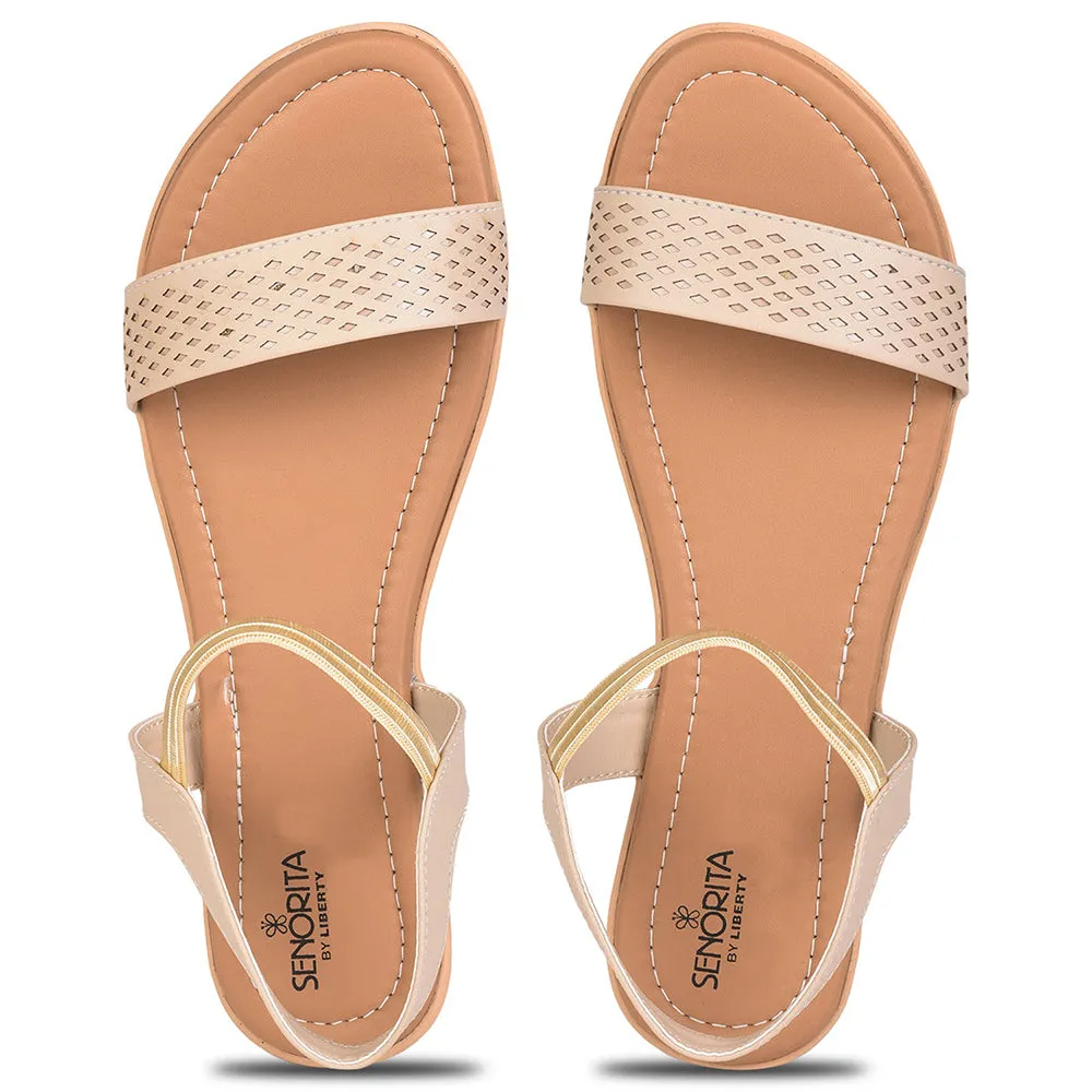 Senorita Casual (Cream) Sandals For Women MK-82 By Liberty