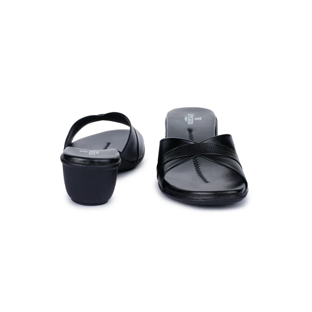 Senorita Comfort (Black) Slippers For Women LT-121 By Liberty