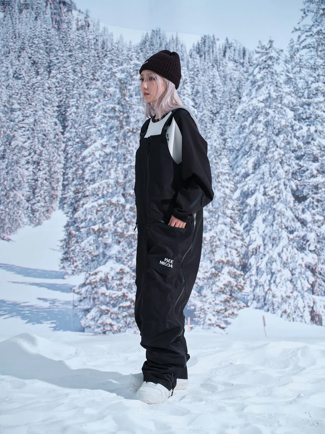 Shadow Black Ski Bib Pants