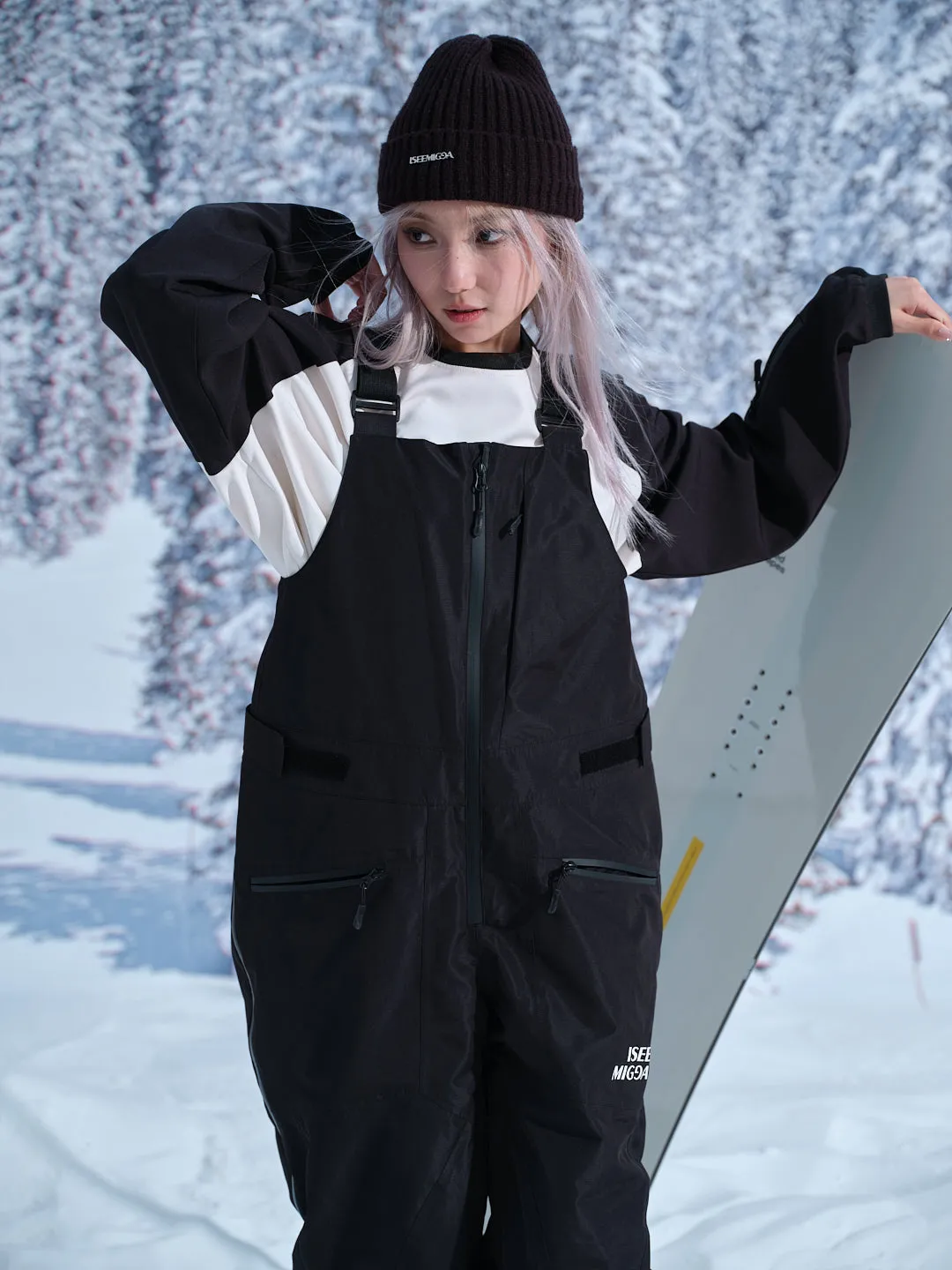 Shadow Black Ski Bib Pants