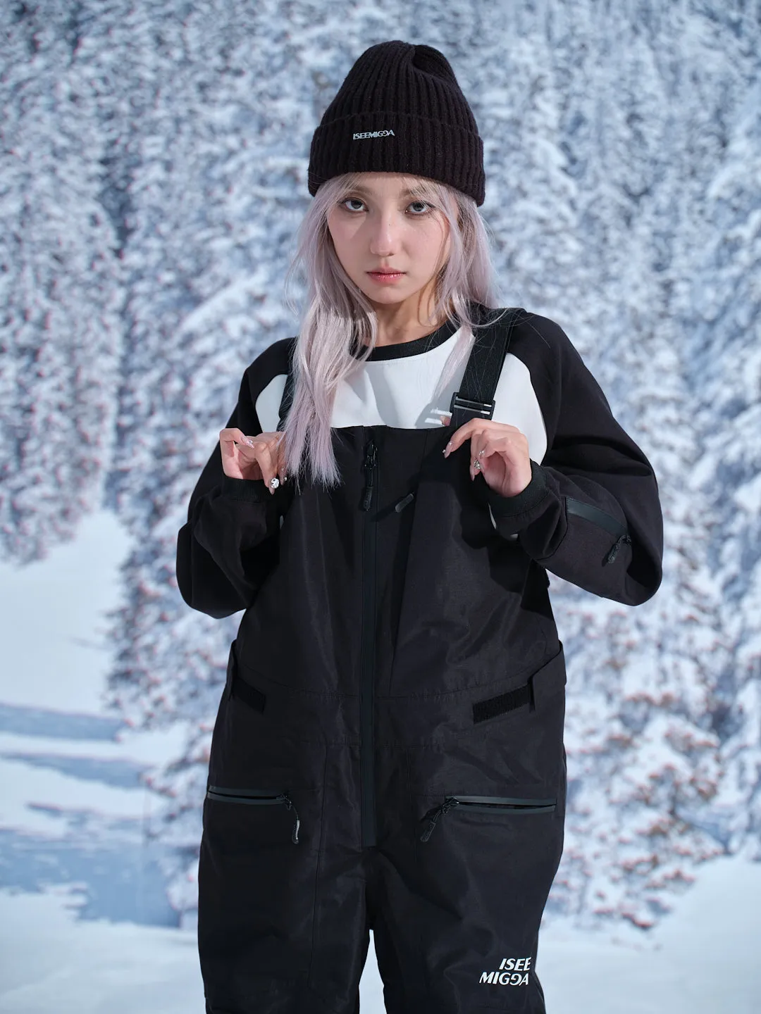 Shadow Black Ski Bib Pants