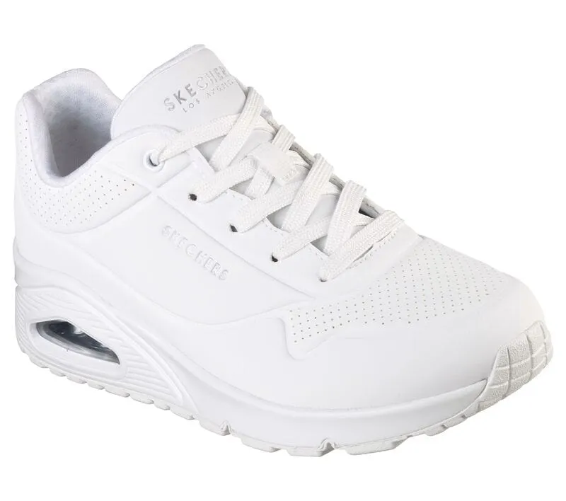 SKECHERS WOMEN'S UNO STAND ON AIR TRIPLE WHITE WALKING SHOES