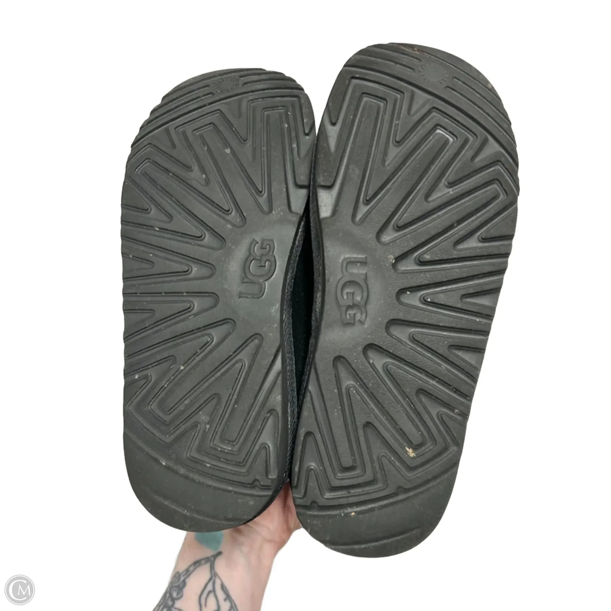 Slippers Designer By Ugg In Black, Size: 8
