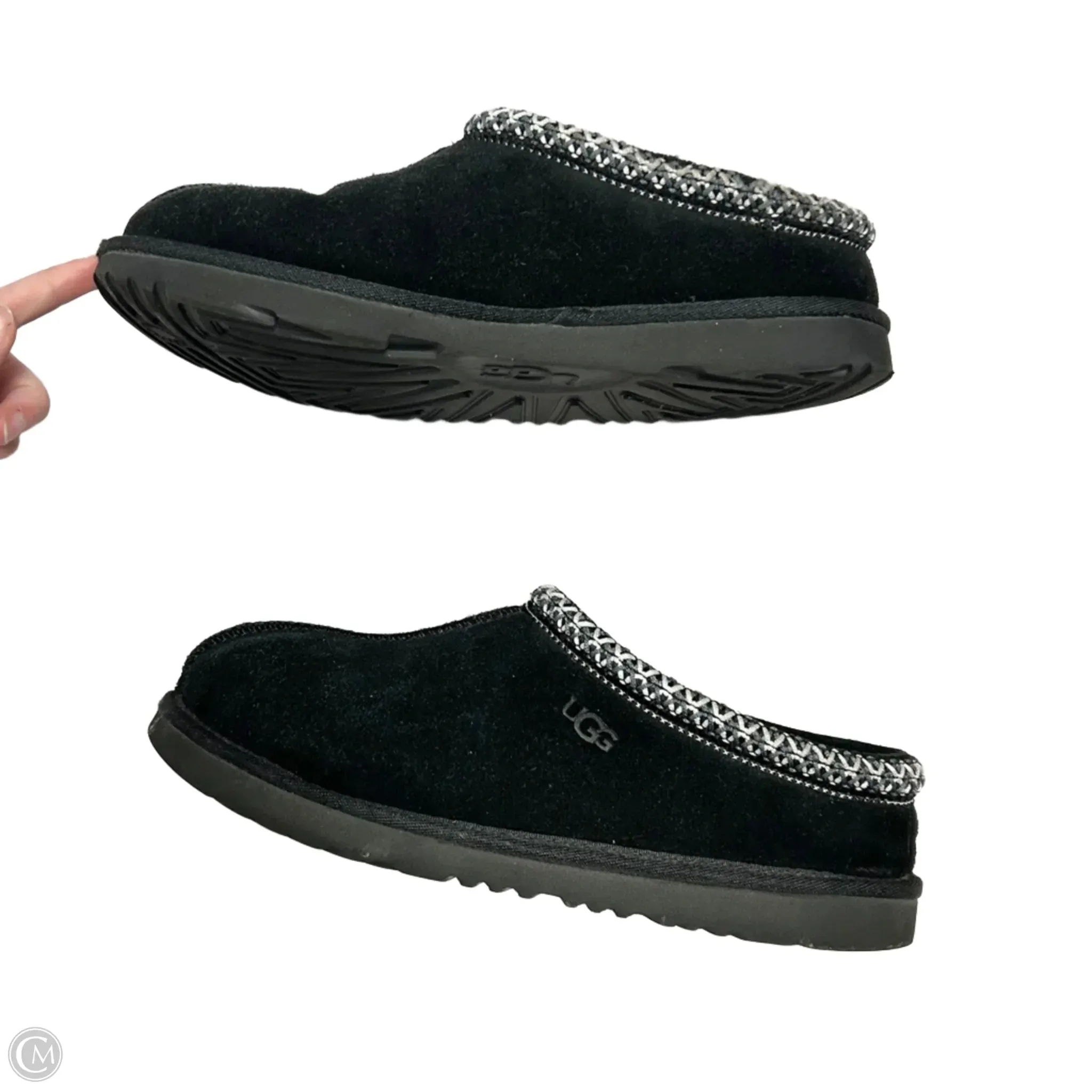 Slippers Designer By Ugg In Black, Size: 8