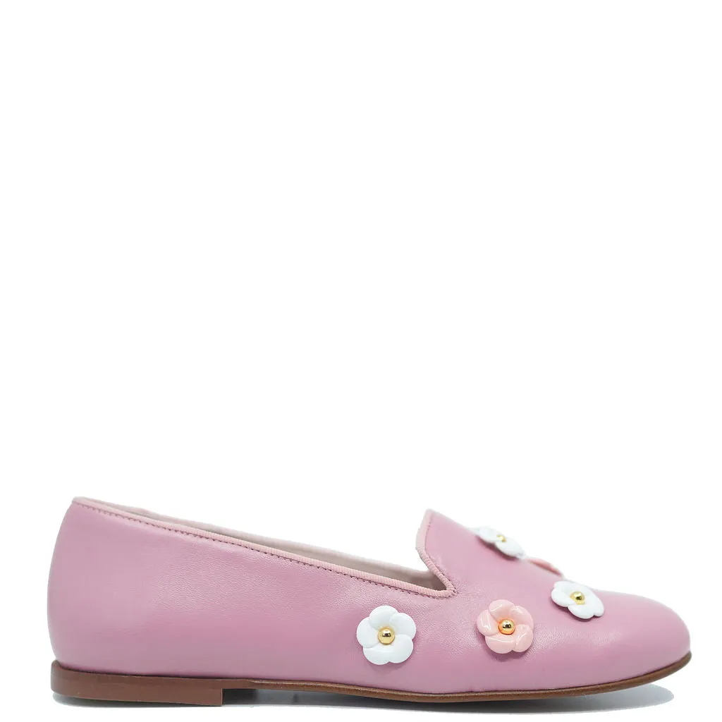Spain Co Pink Flower Smoking Loafer
