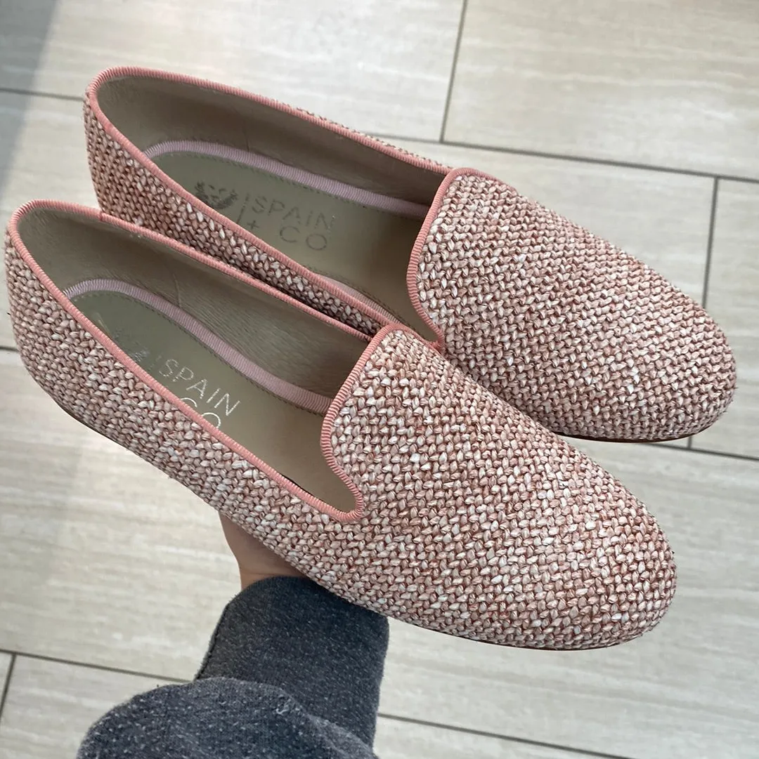 Spain Co Pink Rafia Smoking Loafer