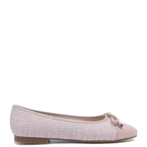 Spain Co Pink Tweed Captoe Ballet Flat