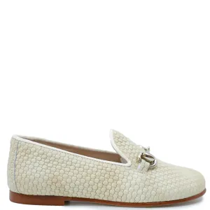 Spain Co Taupe Stamped Buckle Loafer