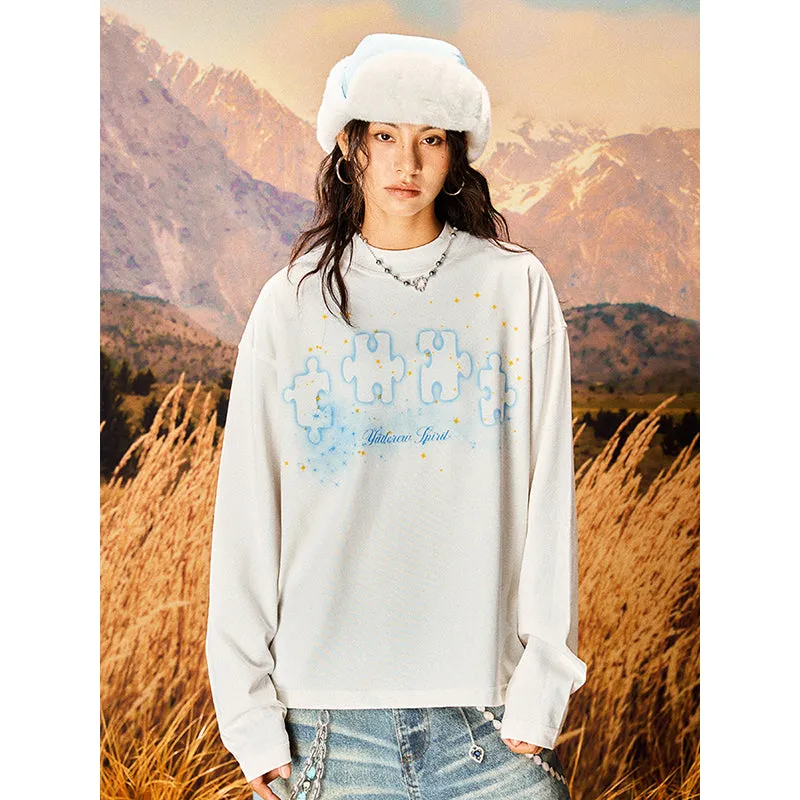 Stardust Digital Printed Puzzle Long Sleeve T-Shirt