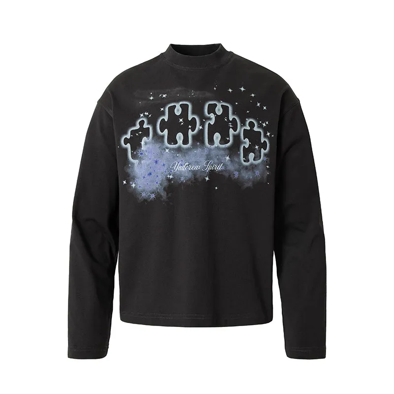 Stardust Digital Printed Puzzle Long Sleeve T-Shirt