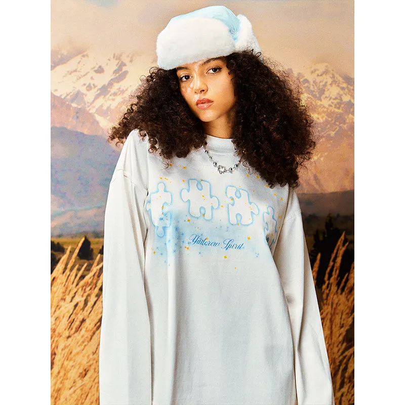 Stardust Digital Printed Puzzle Long Sleeve T-Shirt