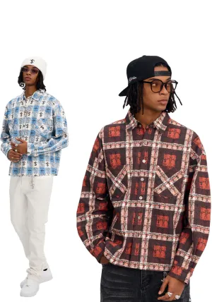 STK-Cross full print plaid shirt