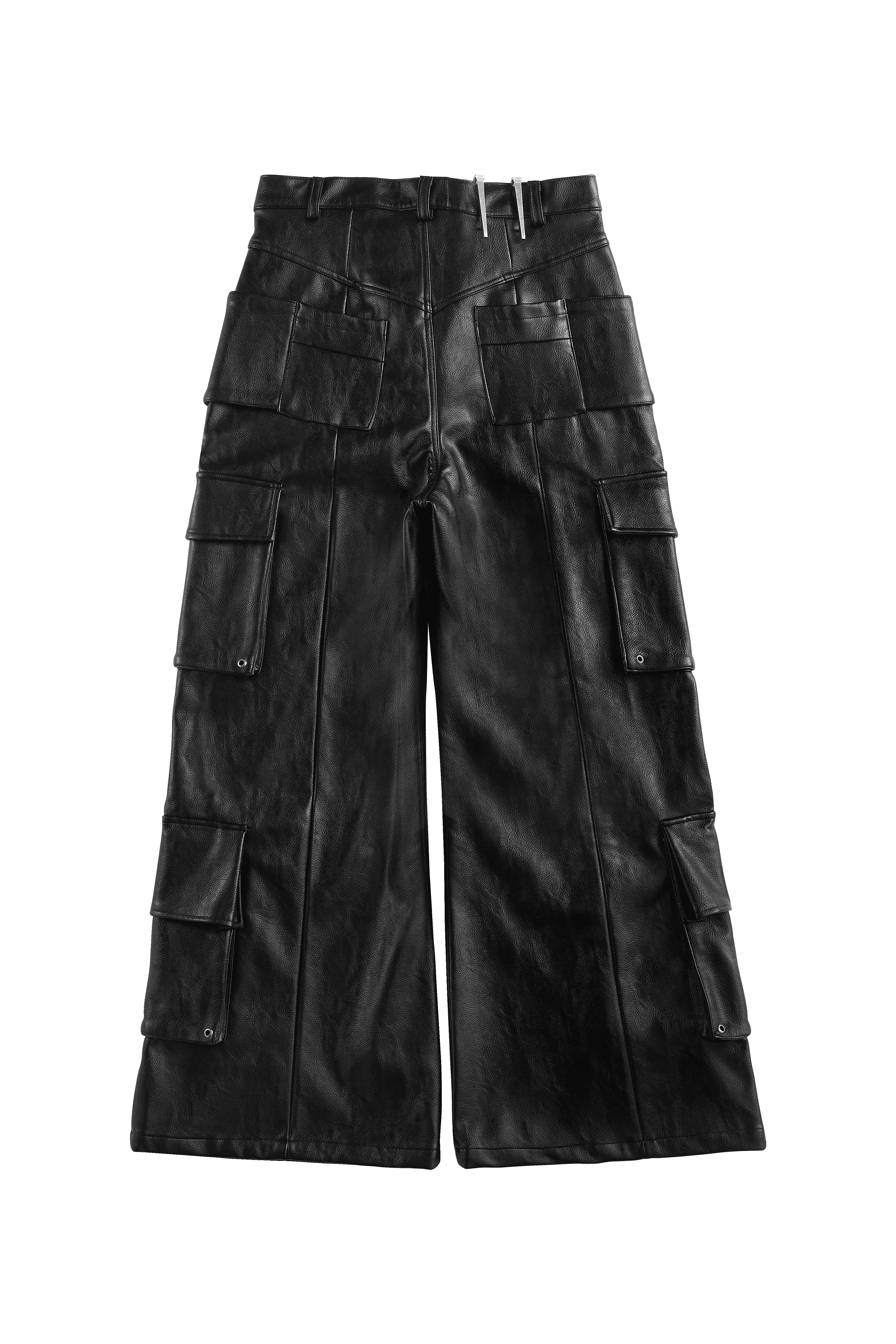 Structured Multi-Pocket Leather Cargos