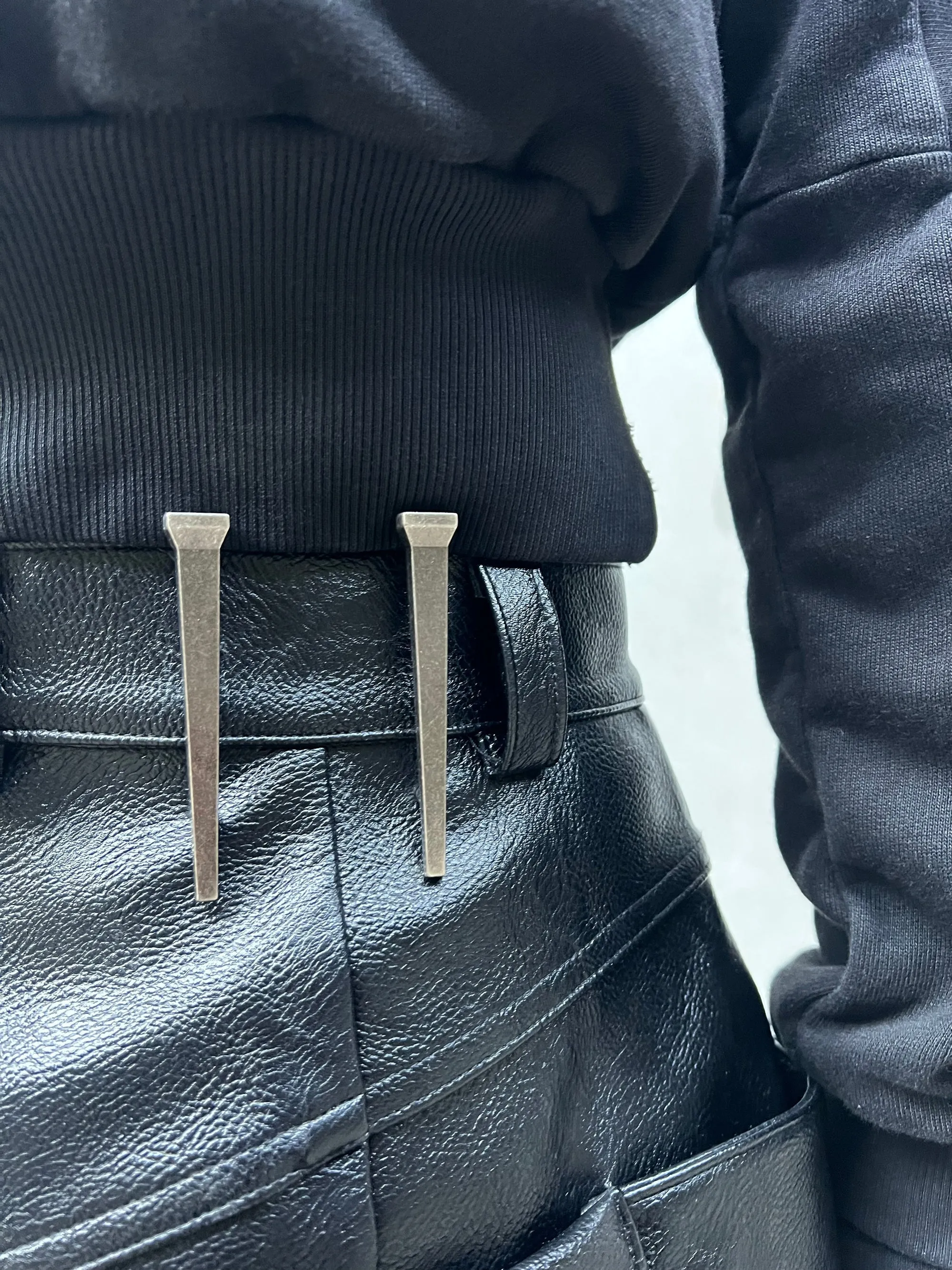 Structured Multi-Pocket Leather Cargos