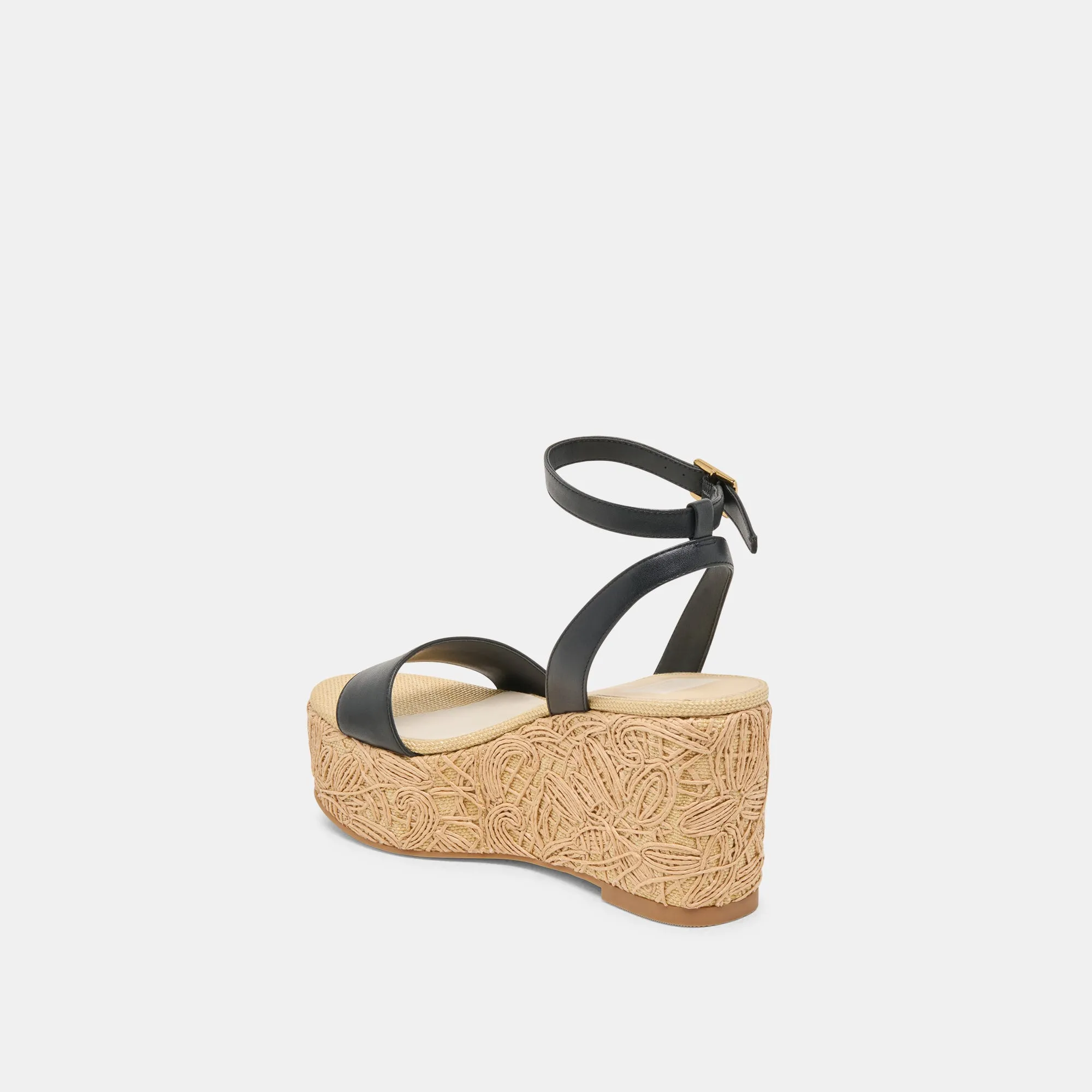 TALISA WEDGES BLACK LEATHER