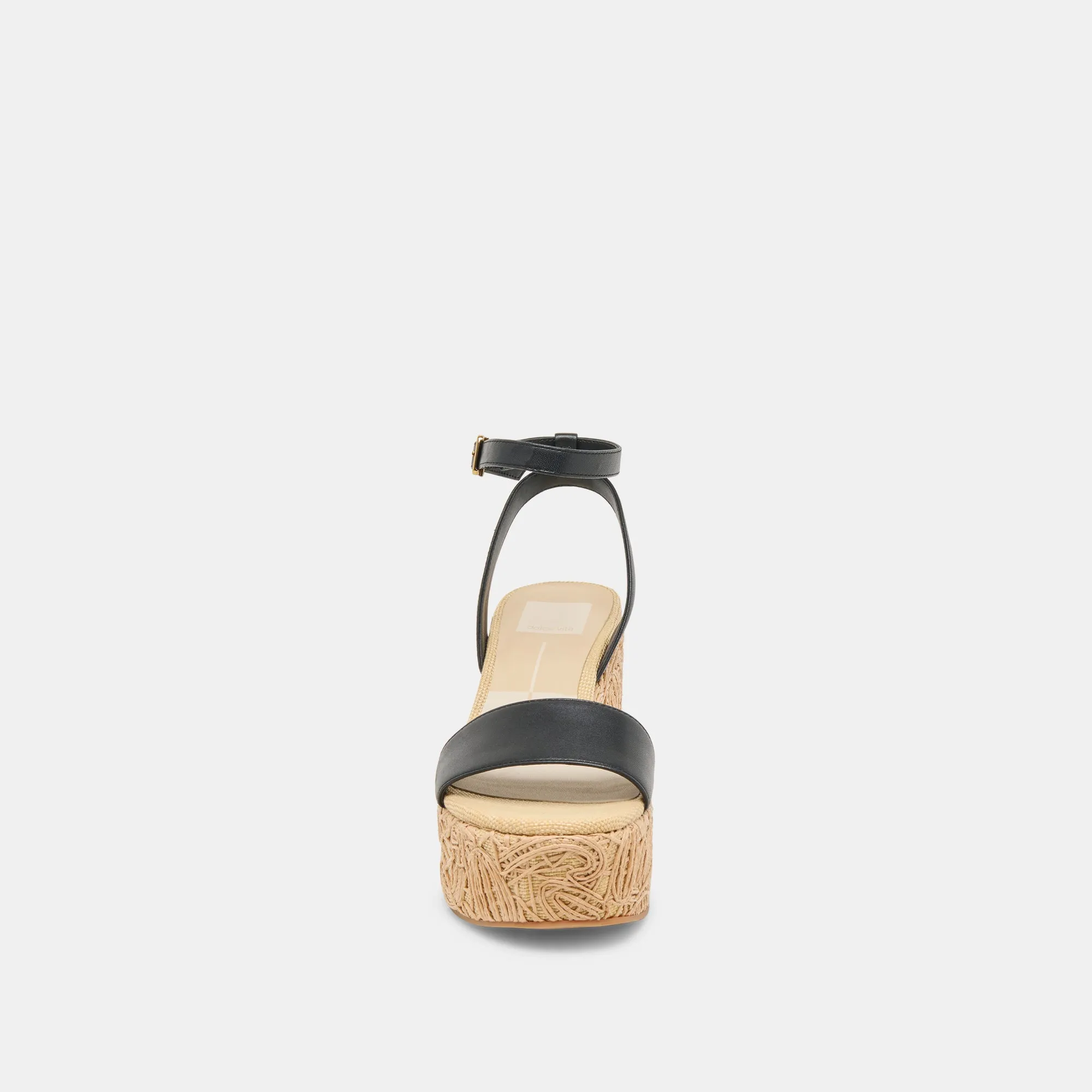TALISA WEDGES BLACK LEATHER