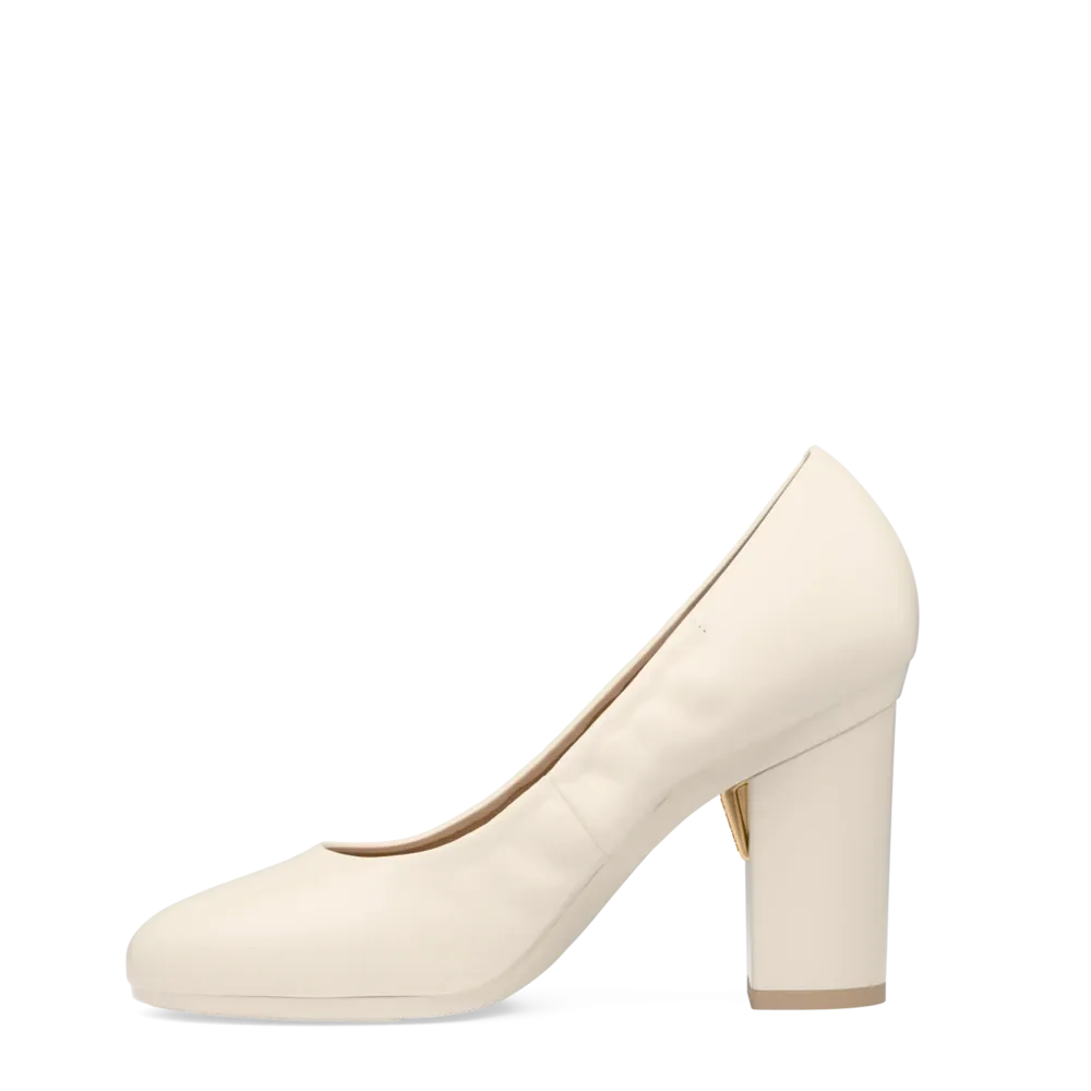 The Ballet Pump - Ivory Leather 4 Block