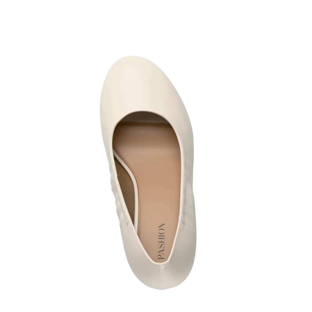 The Ballet Pump - Ivory Leather