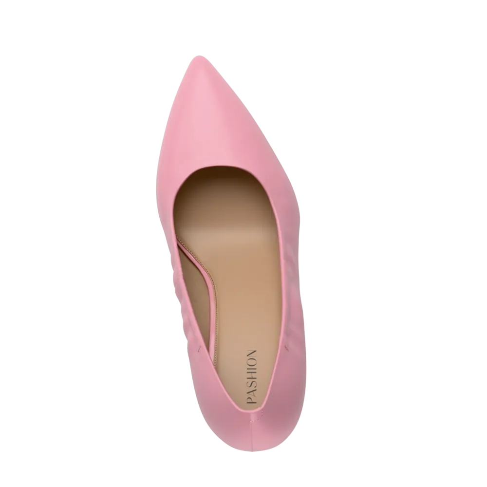 The Pump - Pink Leather 3 Stiletto