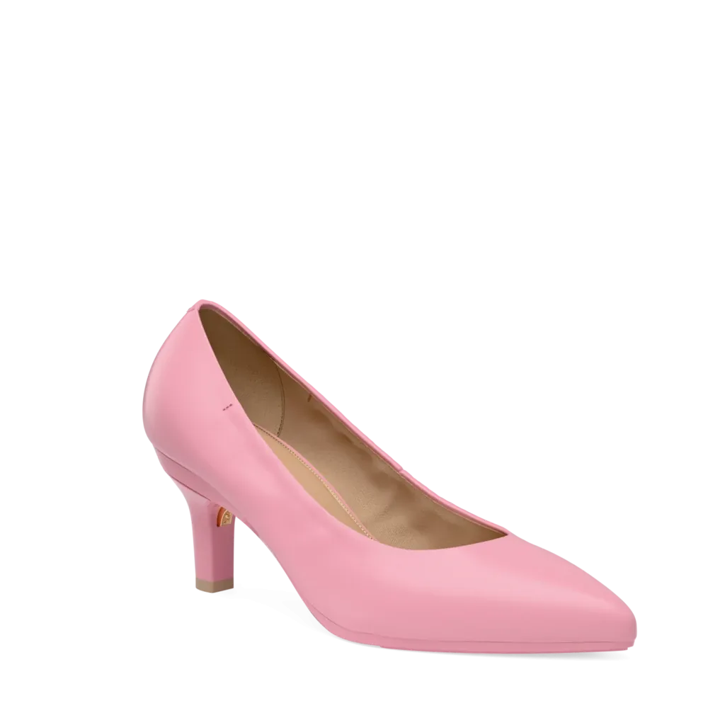 The Pump - Pink Leather 3 Stiletto