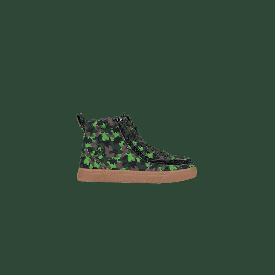 Toddler Green Dino BILLY Classic Lace High Tops Wide