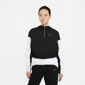 W NSW ICON CLASH HOODIE BLK/WHT/CHLORINE BLUE