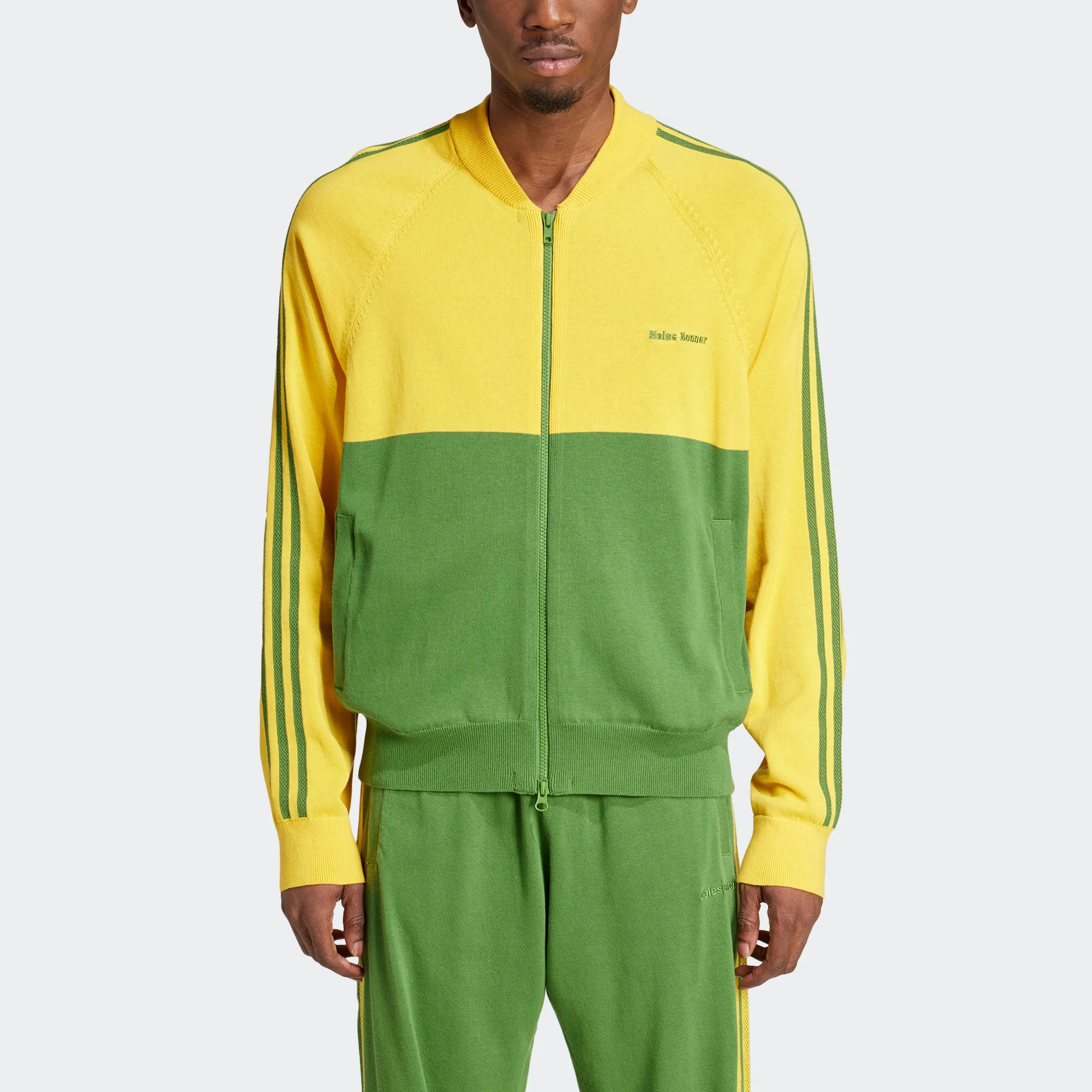 Wales Bonner Nylon Knit Track Top Bold Gold / Crew Green