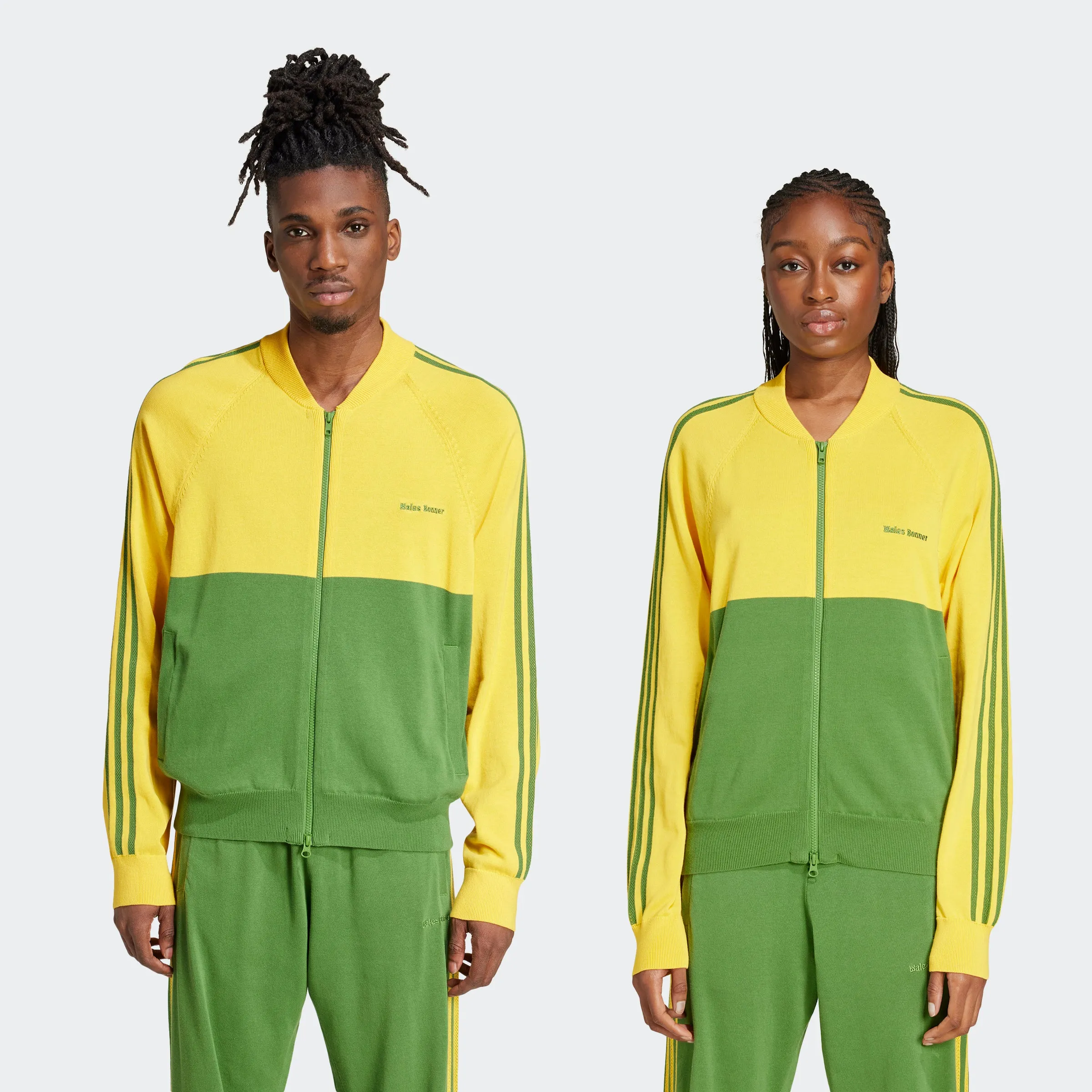 Wales Bonner Nylon Knit Track Top Bold Gold / Crew Green