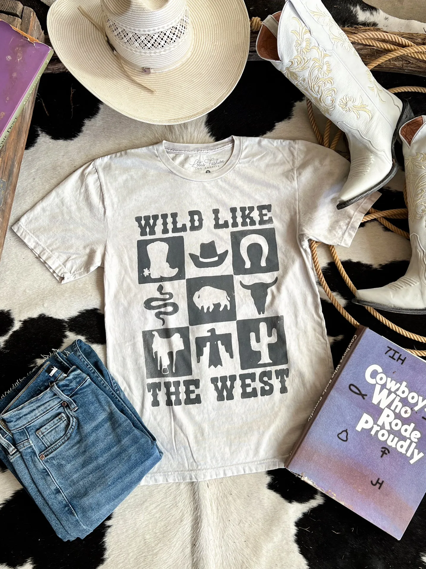 Wild Like The West Checkered Tee
