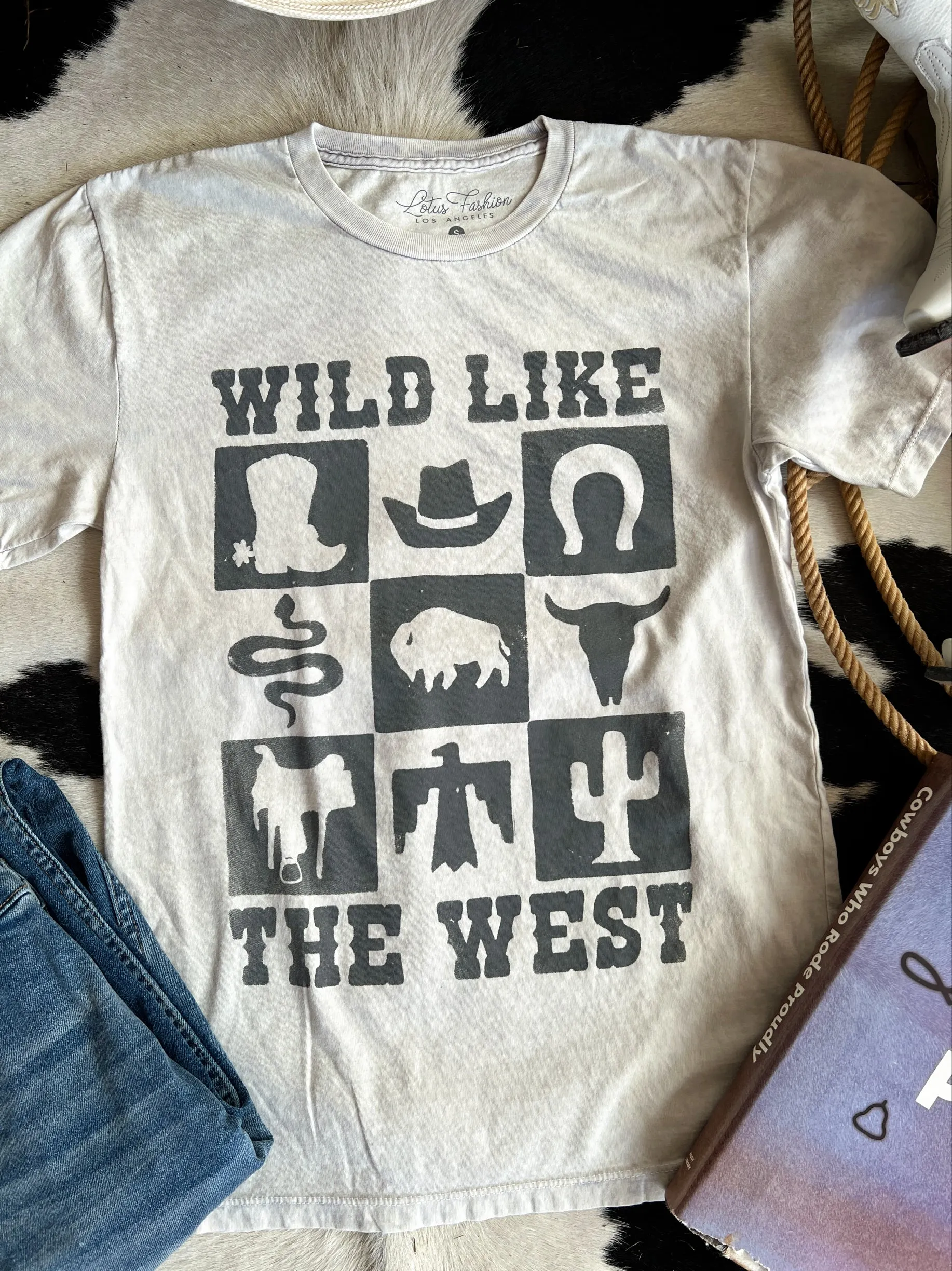 Wild Like The West Checkered Tee