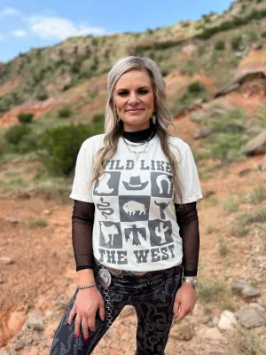 Wild Like The West Checkered Tee