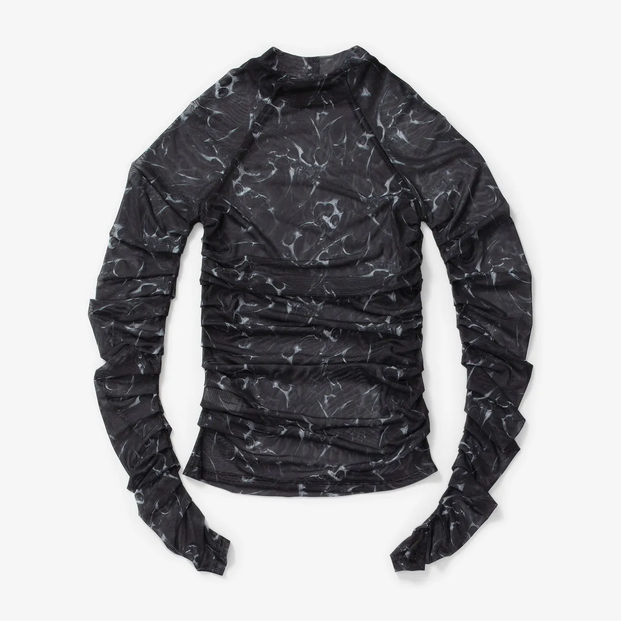 Wmns Printed Mesh Plated Long Sleeve