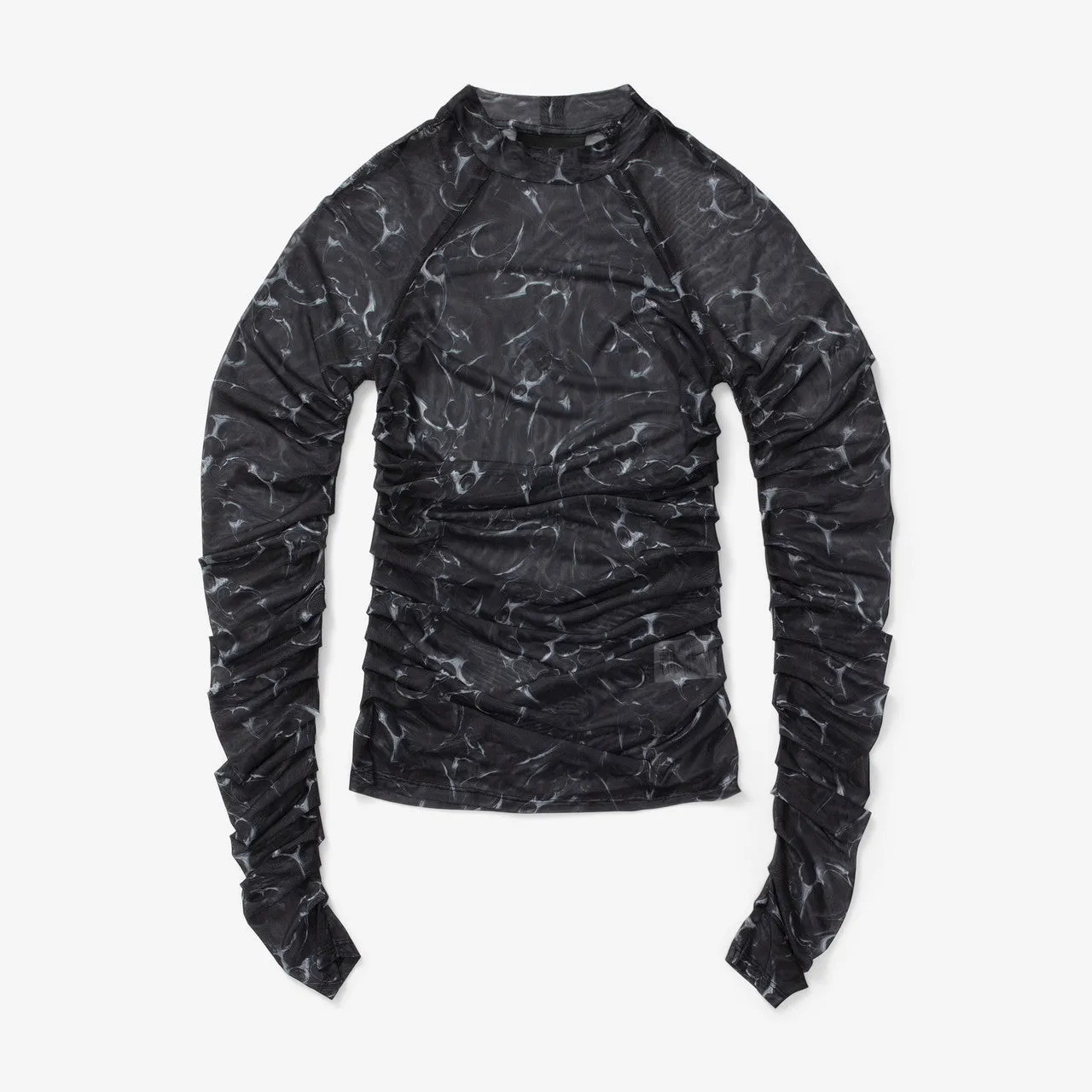 Wmns Printed Mesh Plated Long Sleeve