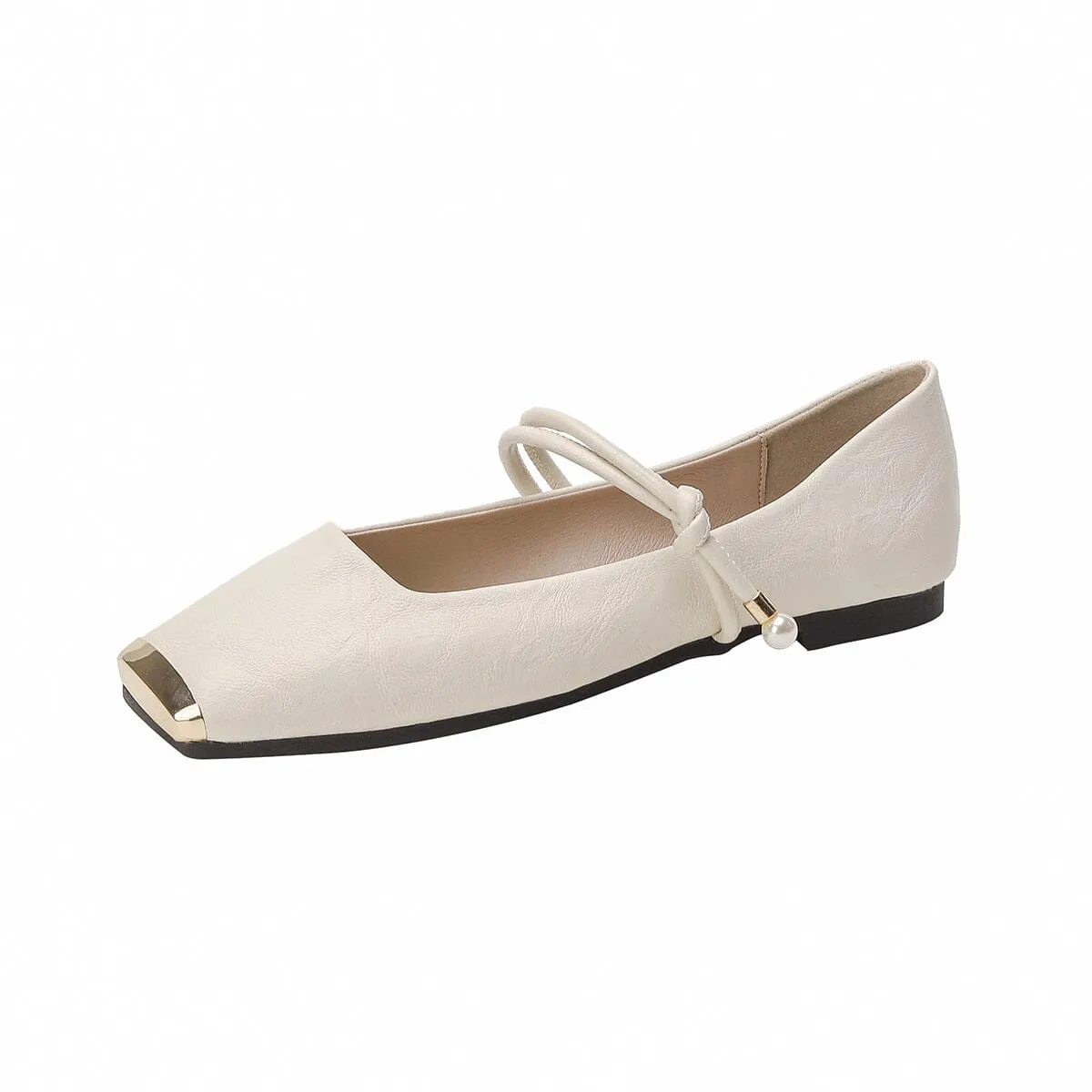 Women Square Toe Low Heel On-Strap Mary Jane shoes